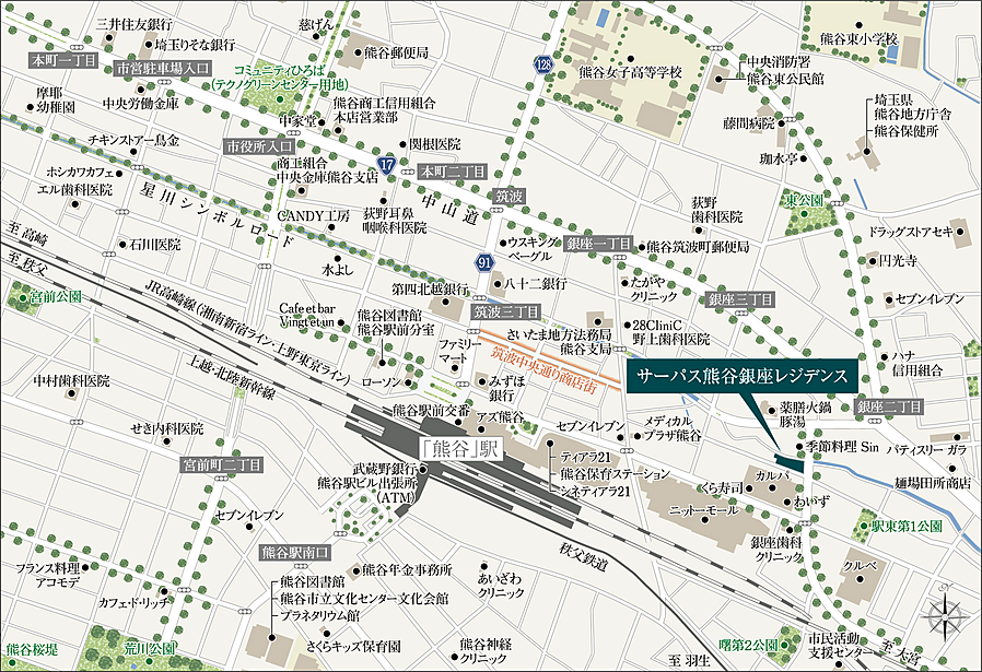 サーパス熊谷銀座レジデンス：案内図