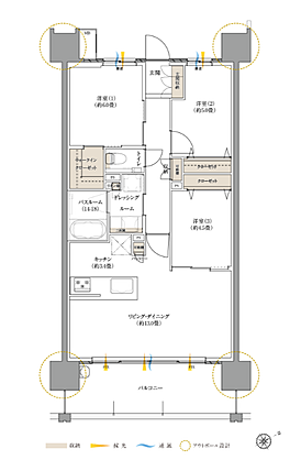 ザ サンズ新宮中央 間取り K