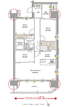 サーパス富山千歳町 間取り D