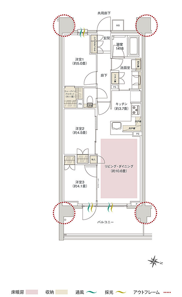 ヒルズグランデ稲毛 間取り 【エアリーマークス（先着順）】B63A
