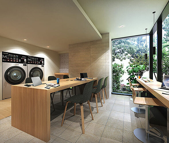 リビオ川崎大師ステーションサイト ランドリーラウンジ完成予想CG