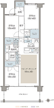 リビオ目黒三丁目 間取り E2