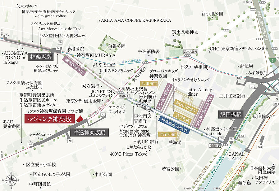 ルジェンテ神楽坂：案内図