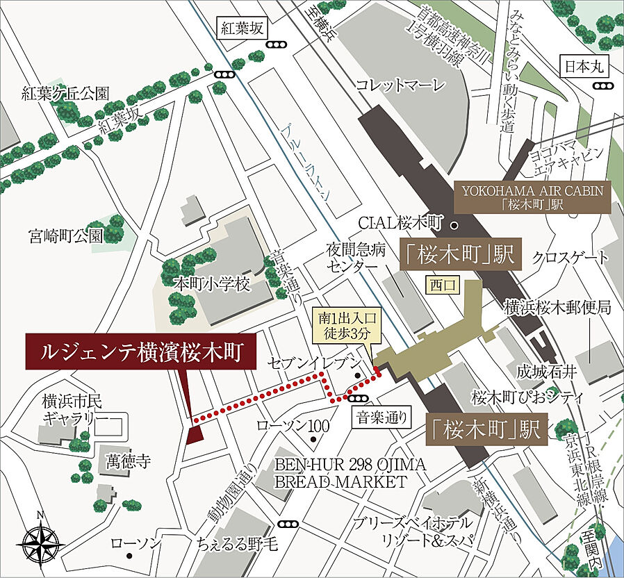 ルジェンテ横浜桜木町：案内図