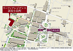 リーフィアレジデンス調布小島町 現地案内図