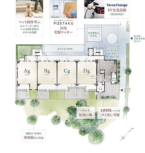 クレアホームズ幕張本郷 ザ・テラス 敷地配置イラスト