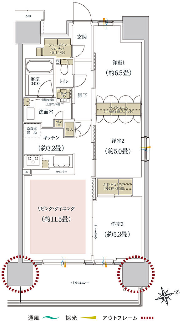 ルネ柏ディアパーク 間取り D6