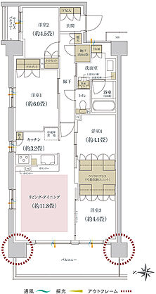 ルネ柏ディアパーク 間取り A1