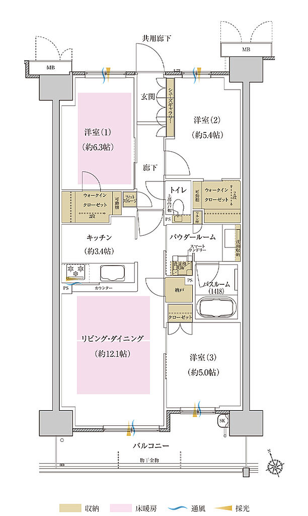 プレミスト藤が丘 間取り G-B