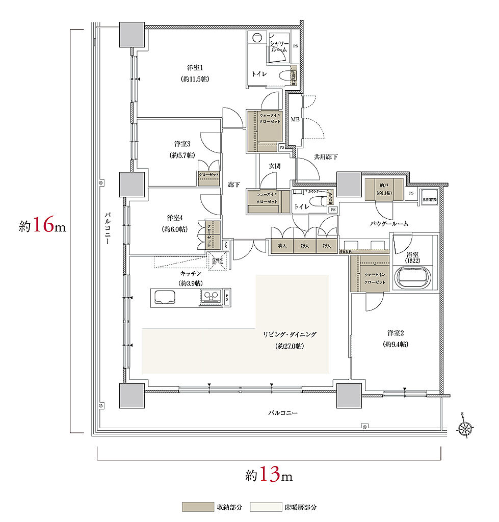 プレミスト旭川ザ・タワー 間取り 【PENT HOUSE】Ut