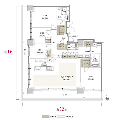 プレミスト旭川ザ・タワー 間取り 【PENT HOUSE】Ut