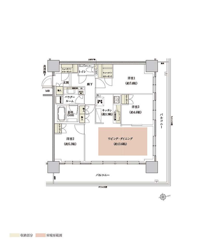 プレミスト旭川ザ・タワー 間取り A