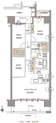 プレミスト秋田中通ザ・レジデンス 間取り H
