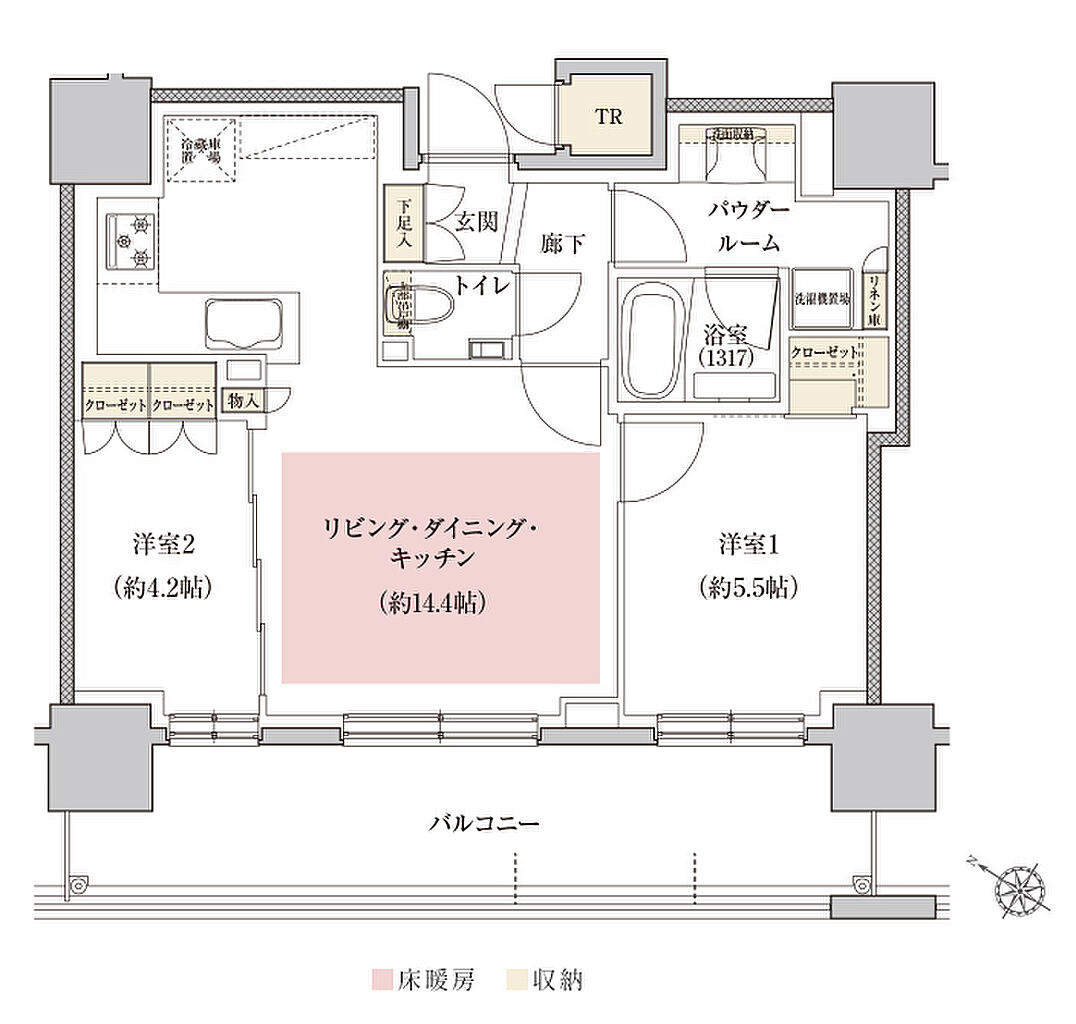 プレミスト札幌環状通東ステーションサイド 間取り B