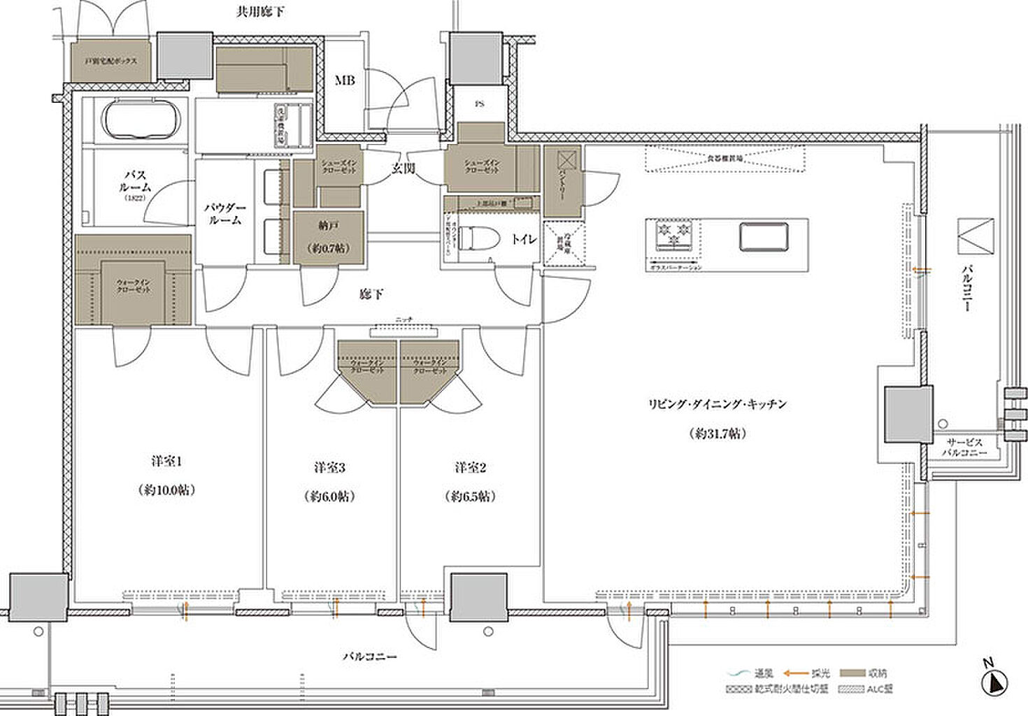 プレミストタワー千里丘 間取り T-F