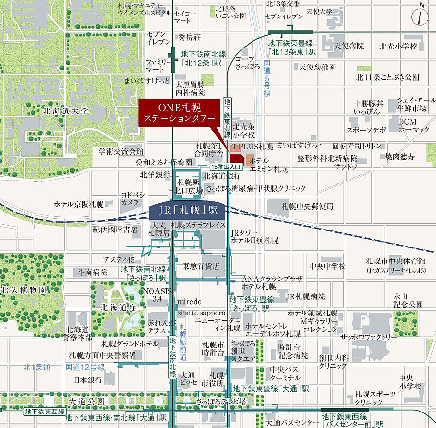ONE札幌ステーションタワー：案内図