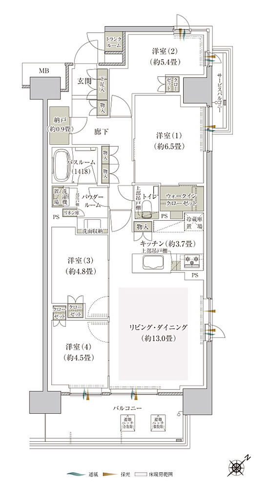 プレミスト鶴見花月総持寺ステーションフロント 間取り BR