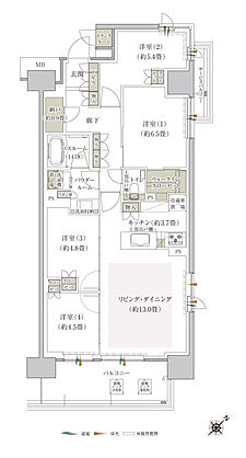 プレミスト鶴見花月総持寺ステーションフロント 間取り BR