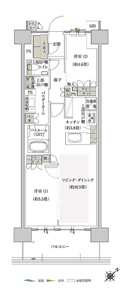プレミスト鶴見花月総持寺ステーションフロント 間取り BE