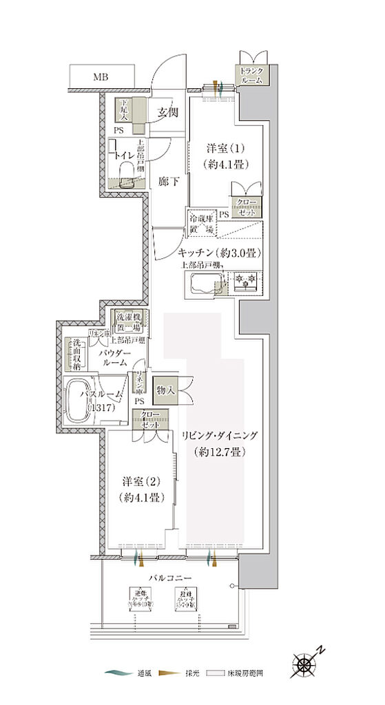 プレミスト鶴見花月総持寺ステーションフロント 間取り AN