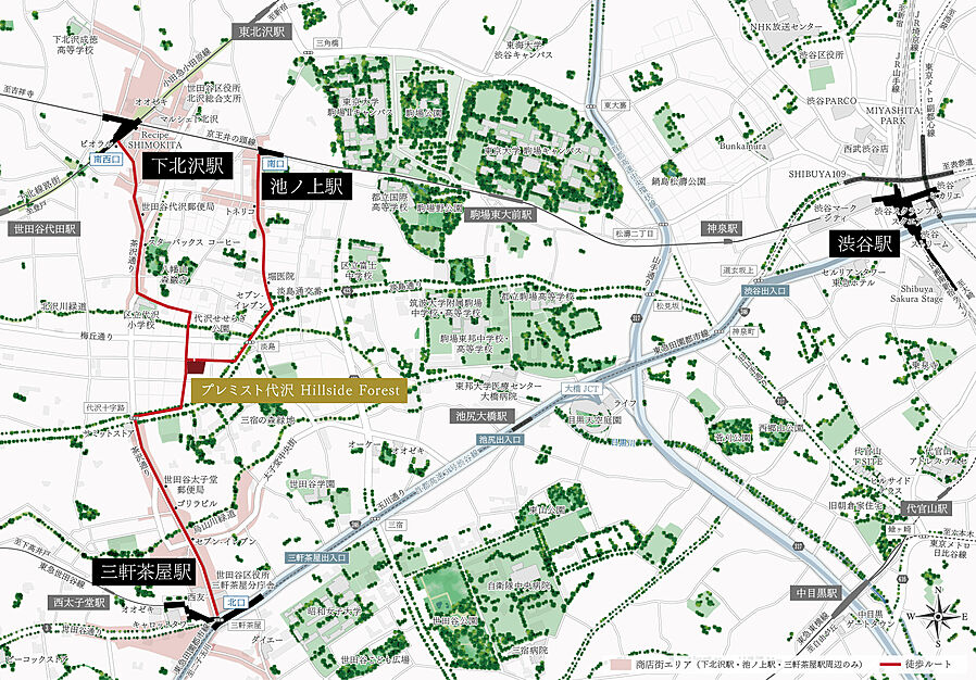 プレミスト代沢 Hillside Forest：案内図