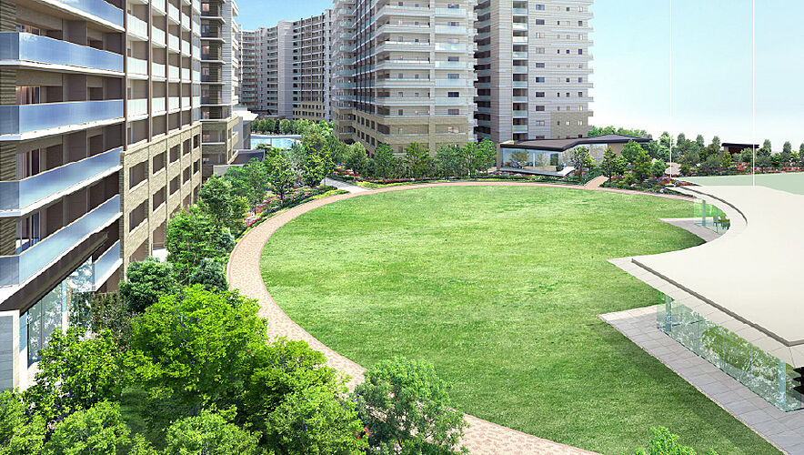 クレストプライムレジデンス 芝生広場完成予想図