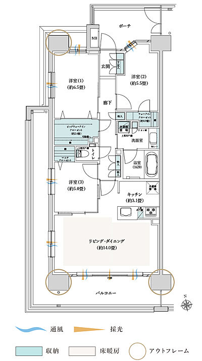 タイプ：【South Court】A