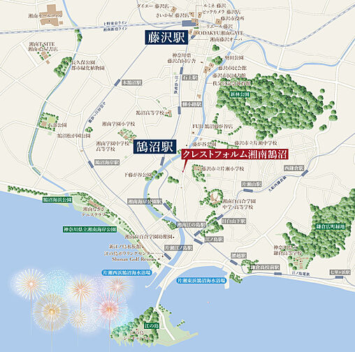 クレストフォルム湘南鵠沼 現地案内図