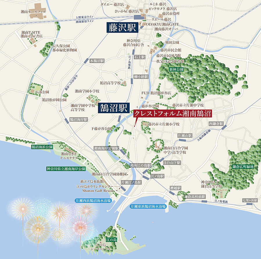 クレストフォルム湘南鵠沼：案内図