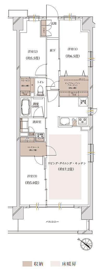 クレストシティ鎌倉大船サウス 間取り A-L