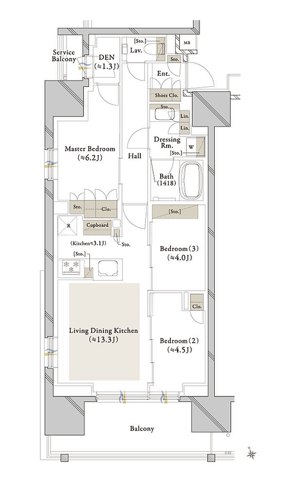 クレストタワー西日暮里 間取り A1