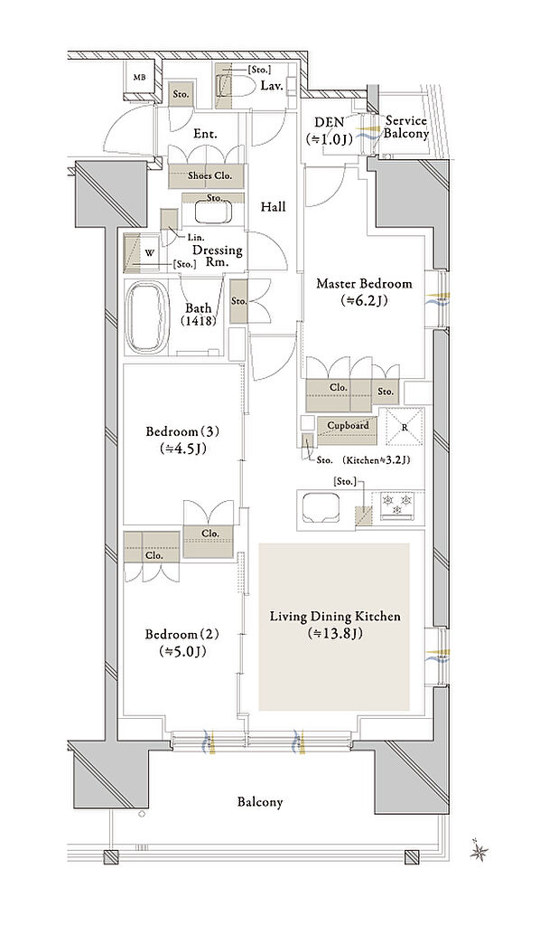 クレストタワー西日暮里 間取り D1