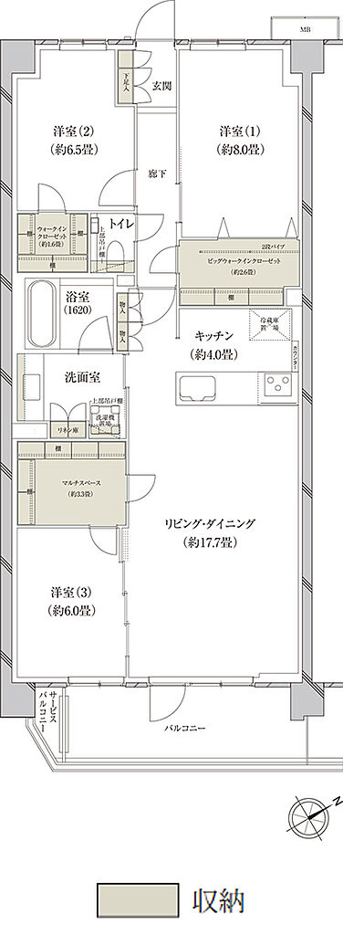 （仮称）上大岡プロジェクト 間取り B-A