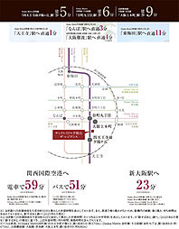 サンクレイドル夕陽丘ザ・レジデンス アクセス図