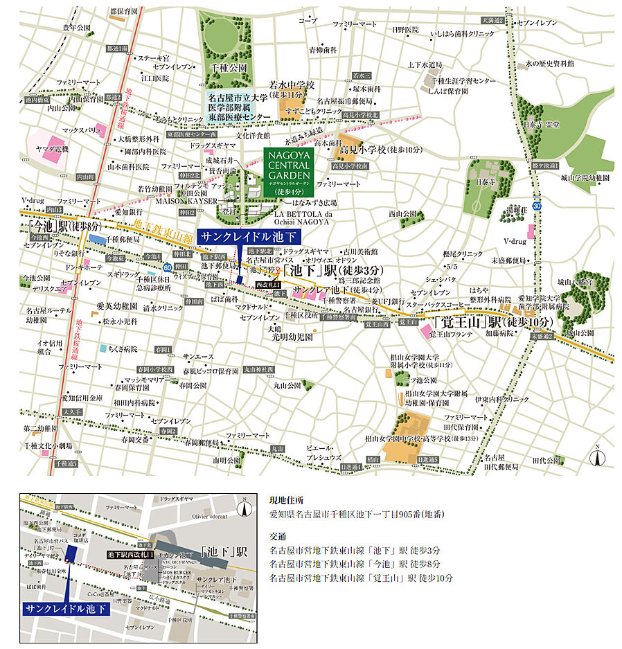 サンクレイドル池下：案内図