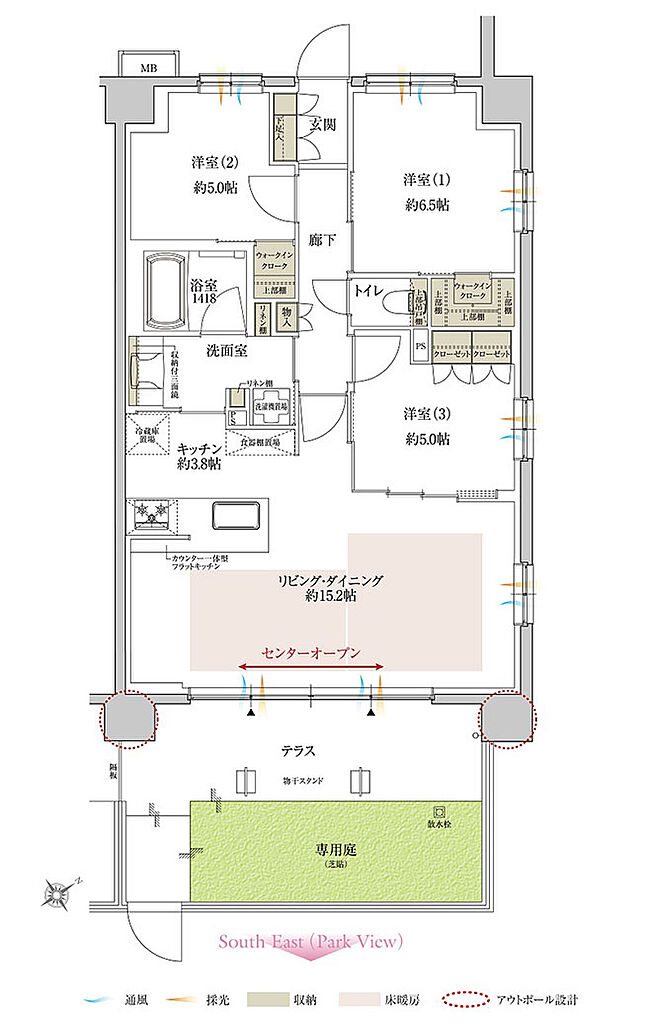 サンクレイドル鶴見緑地公園 間取り Mg