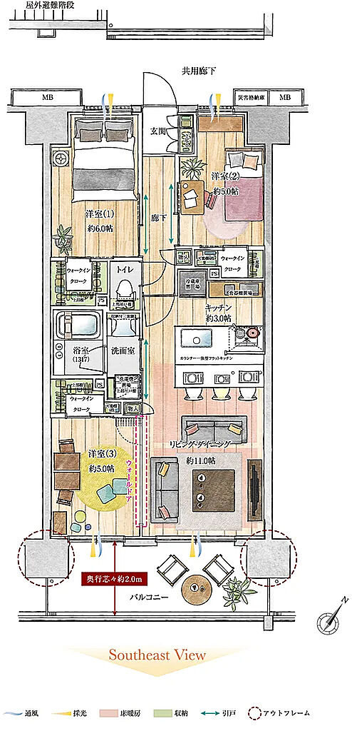 サンクレイドル小田急相模原 間取り B