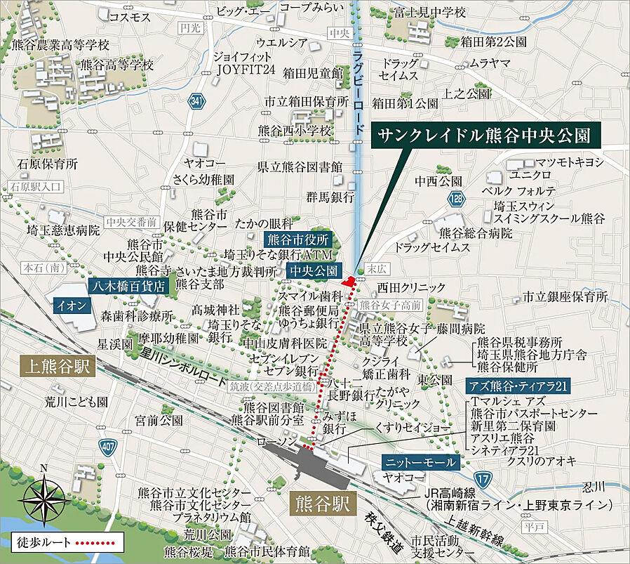 サンクレイドル熊谷中央公園：案内図