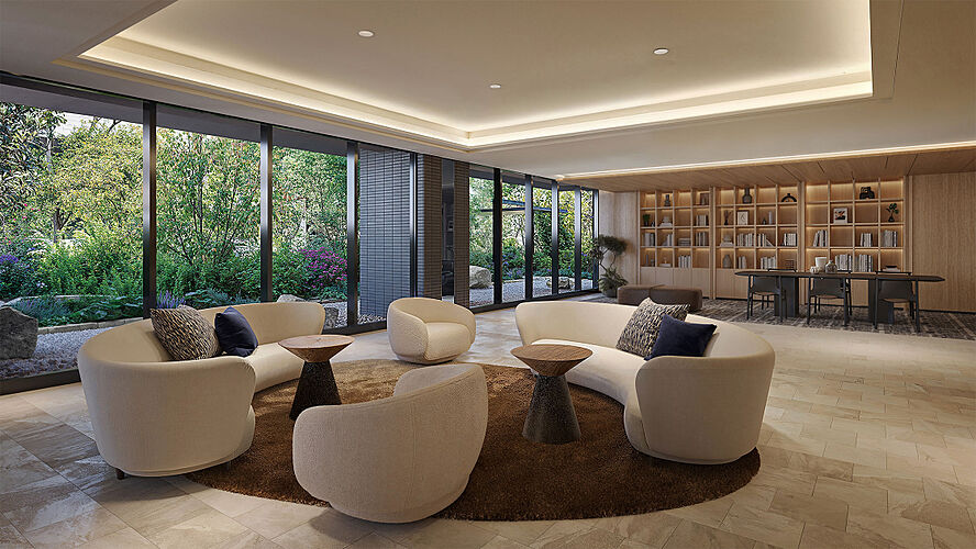 ISLANDCITY THE GARDEN R-I棟ラウンジ・ライブラリー完成予想CG