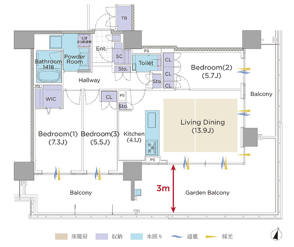 ISLANDCITY THE GARDEN Residence-II 間取り N