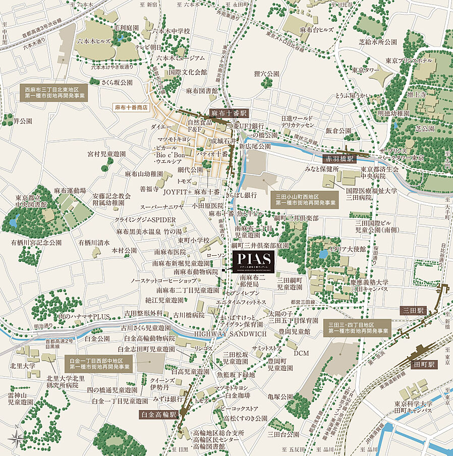 ピアース麻布十番ヴィアーレ：案内図