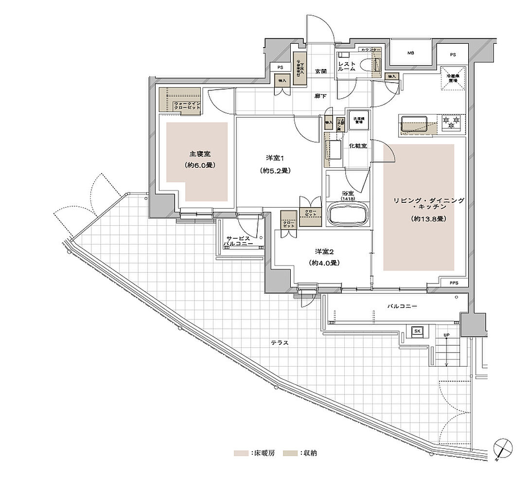 ピアース三軒茶屋テラス 間取り Eg