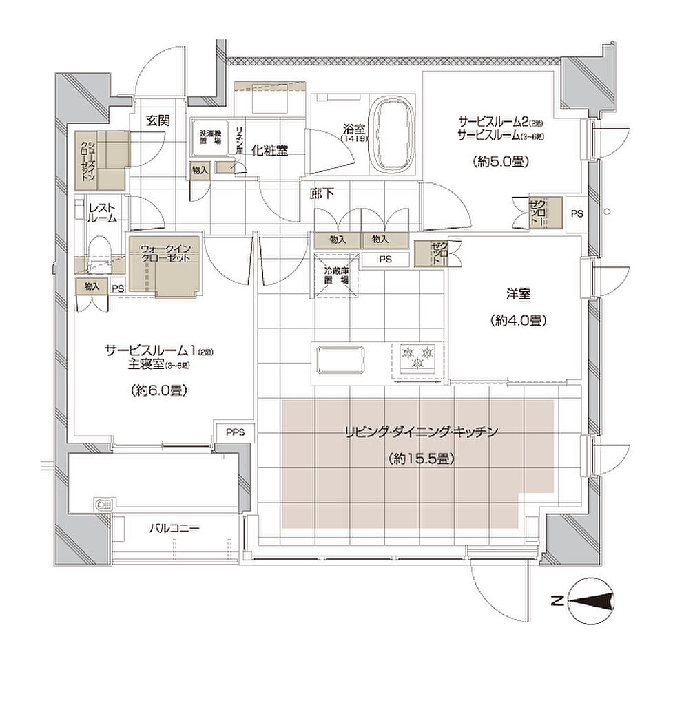 ディアナコート旗の台 間取り A