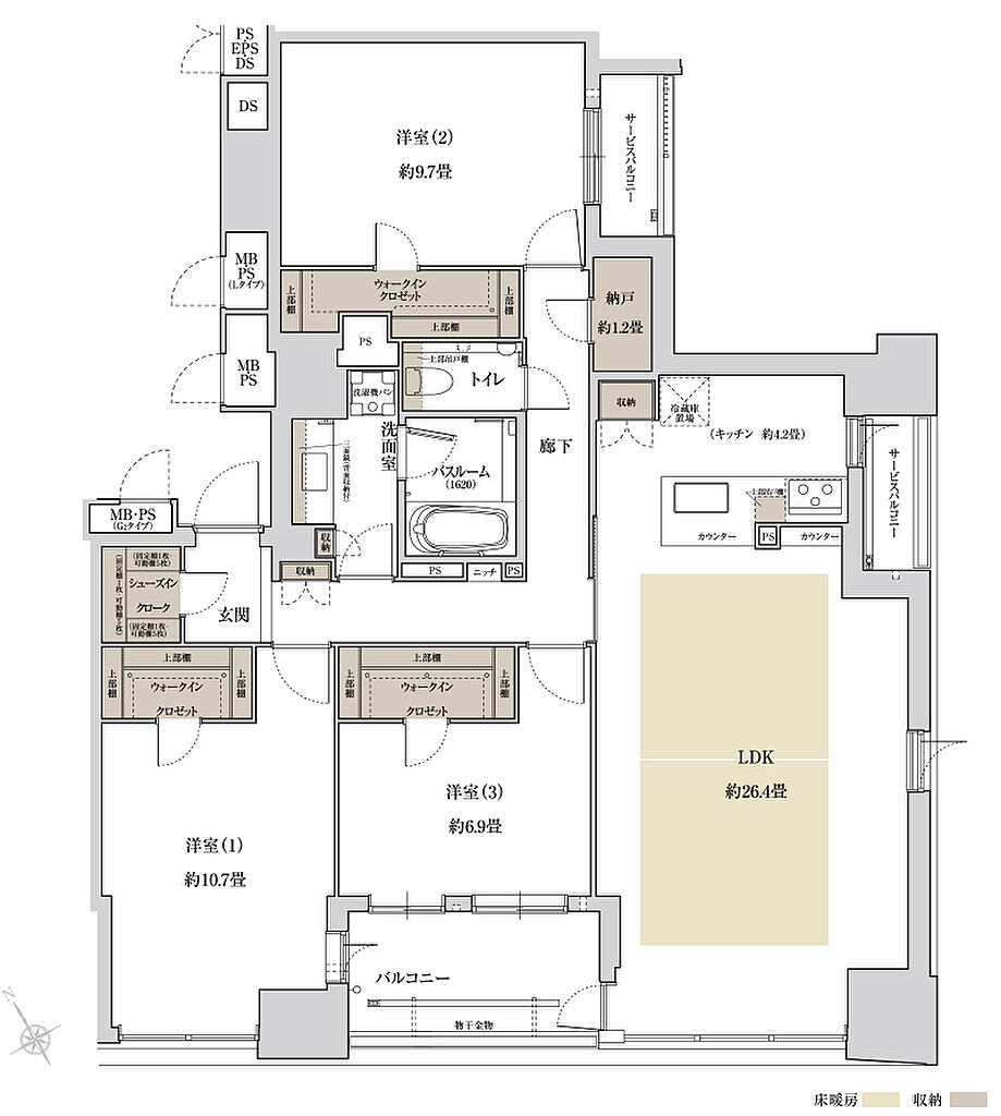 ワコーレ神戸元町ザ・ゲートタワー 間取り K
