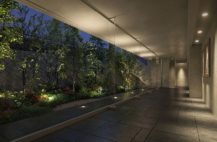 ワコーレ芦屋東山 中庭・グリーンパッセージ完成予想図