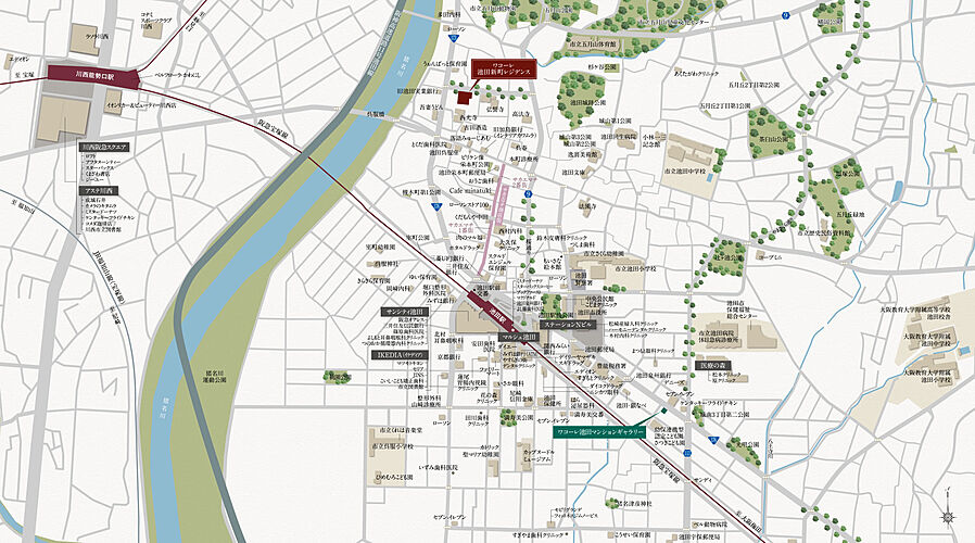 ワコーレ池田新町レジデンス：案内図