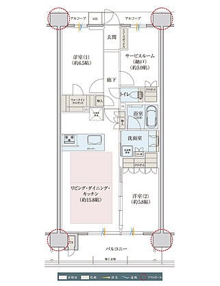 レ・ジェイドシティ千里藤白台 間取り C-I