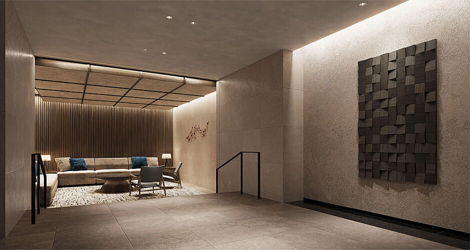 レ・ジェイド奈良三条通り エントランスラウンジ完成予想CG