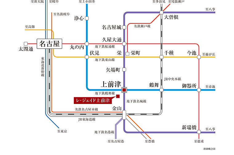 レ・ジェイド上前津 アクセス図