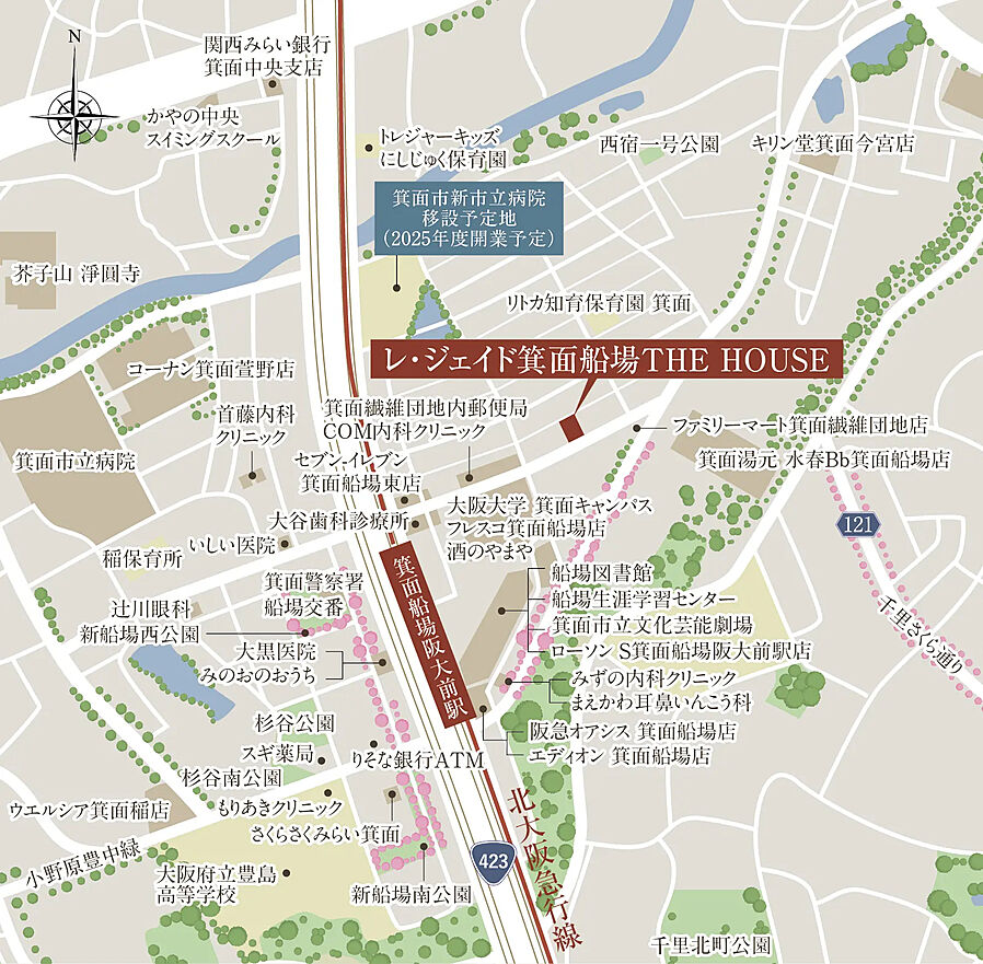 レ・ジェイド箕面船場 ザ・ハウス：案内図